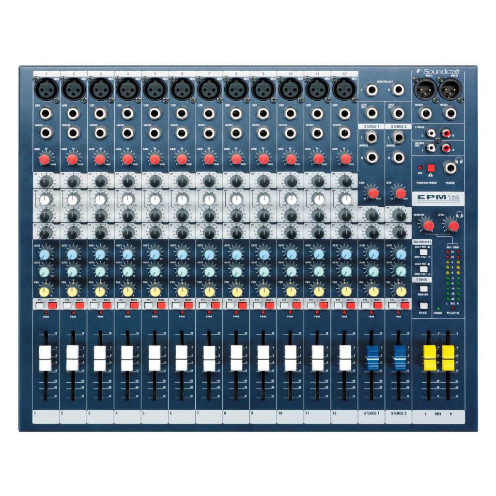 Soundcraft EPM12 - Mezcladora Analógica 12 Mono + 2 Estéreo Profesional 2 Soundcraft EMP12