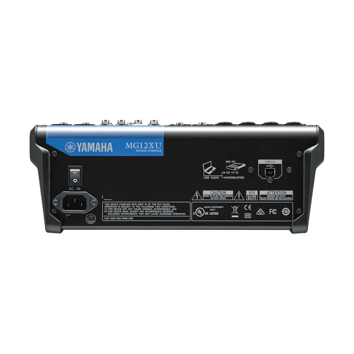 Yamaha MG12XU Mezcladora de 12 canales con efectos e interfaz USB 2x2 Yamaha MG12XU Mezcladora de 12 canales con efectos e interfaz USB 2x2