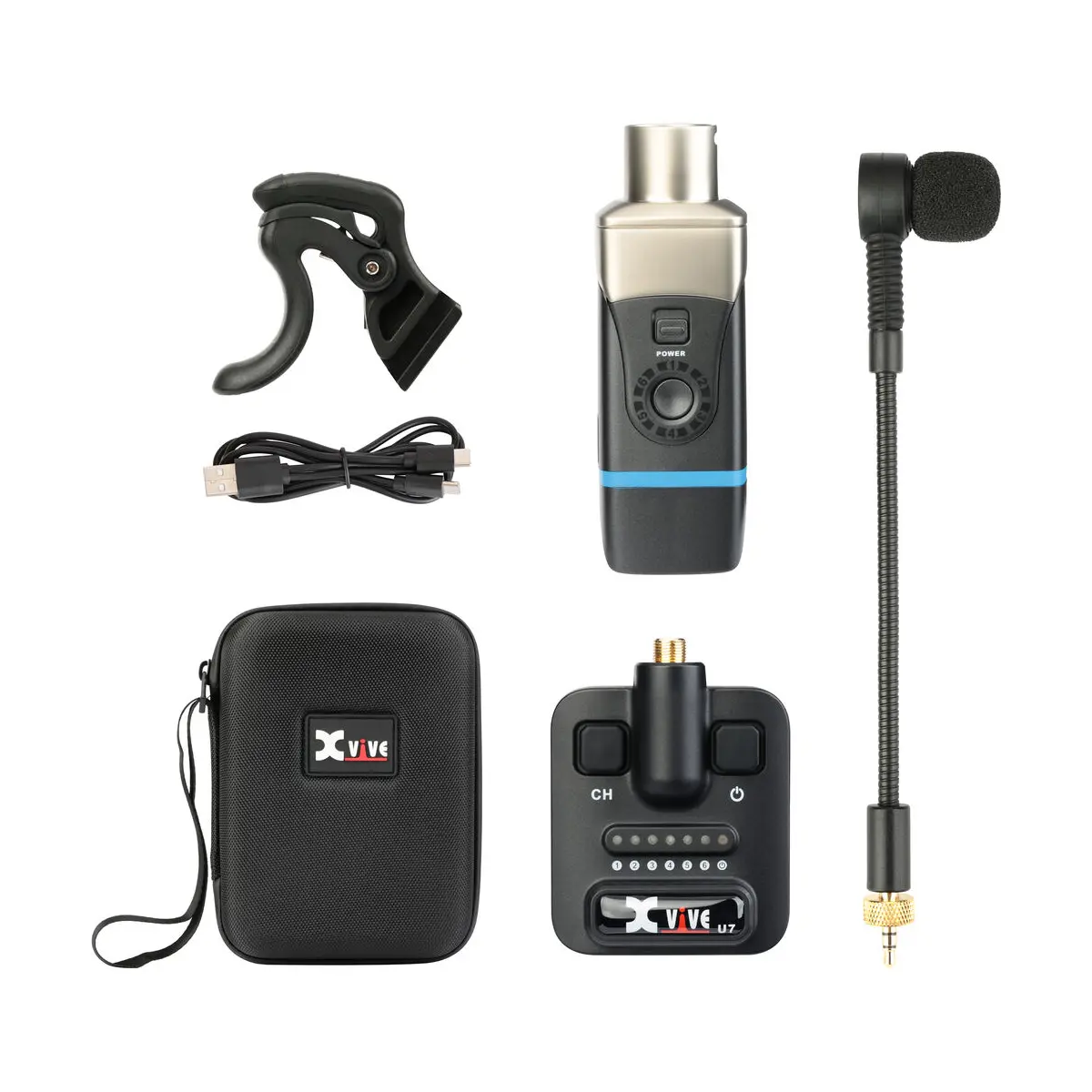 Xvive U7 Sistema inalámbrico para saxofón y trompeta con estuche Xvive U7 Sistema inalámbrico para saxofón y trompeta con estuche
